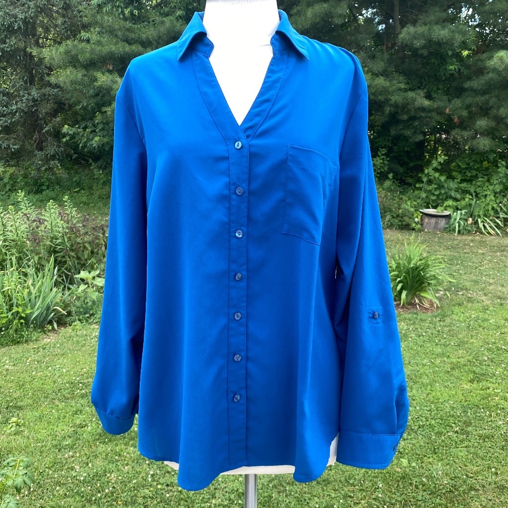 XL / 16 Goldwater Creek Electric Blue Blouse